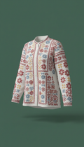 Cloud white linen shirt with embroidery