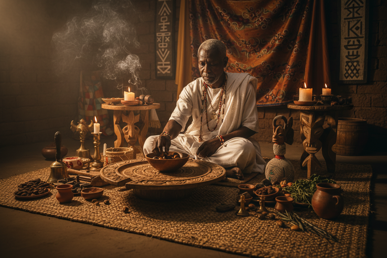 Traditional IFA Divination Scene